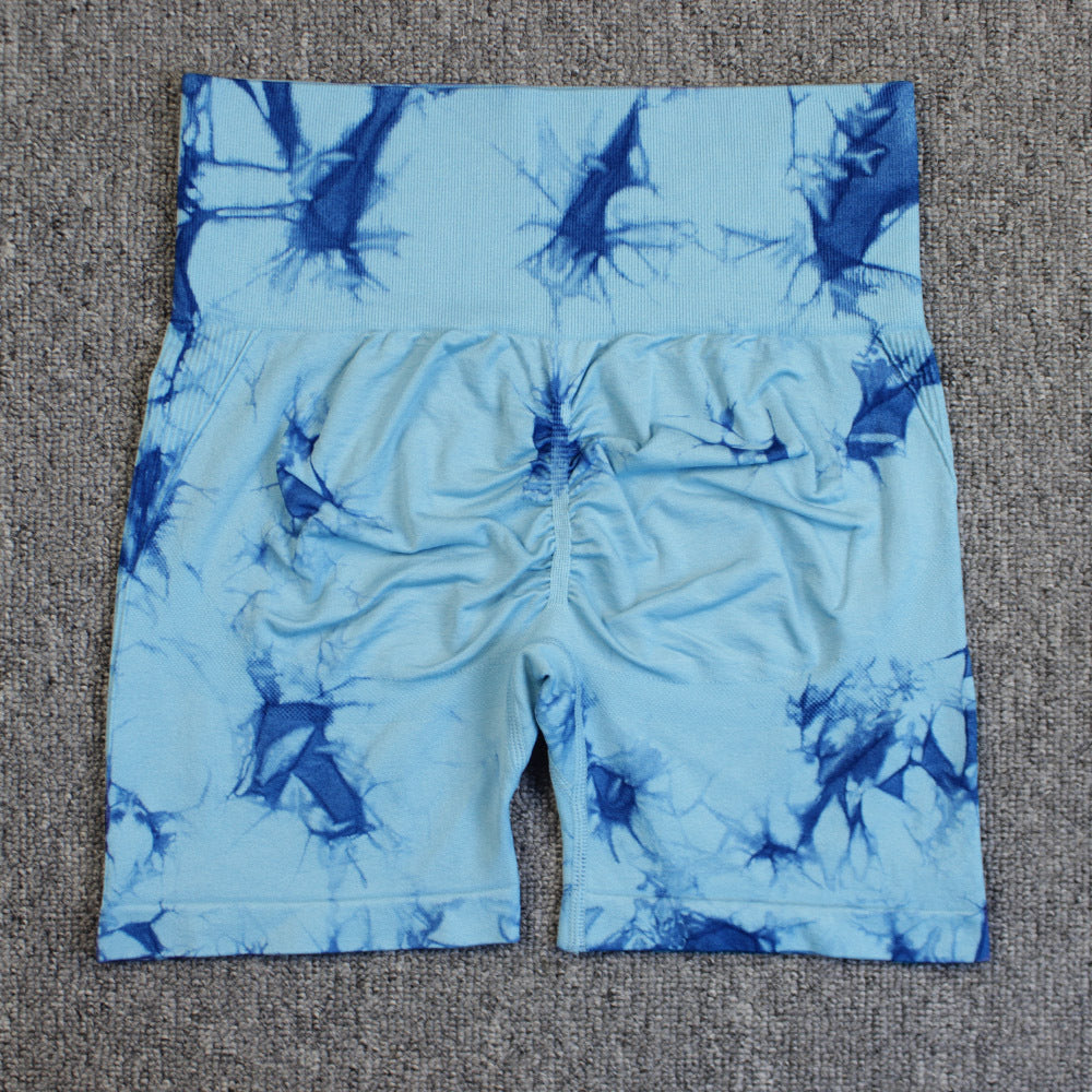 Tie-Dye Printed Yoga Shorts