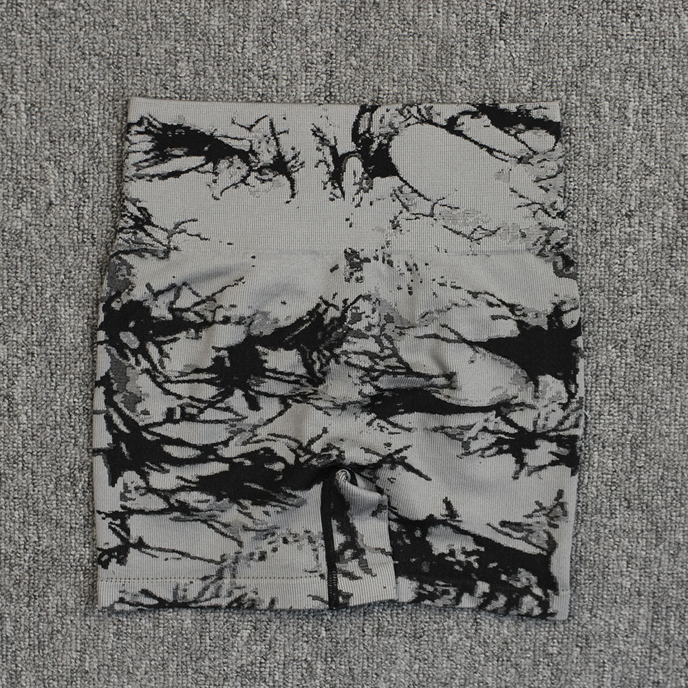 Tie-Dye Printed Yoga Shorts