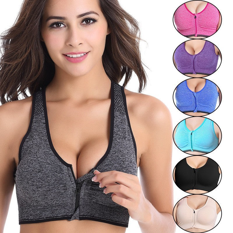 Sexy Women’s Front Zipper Sports Bra