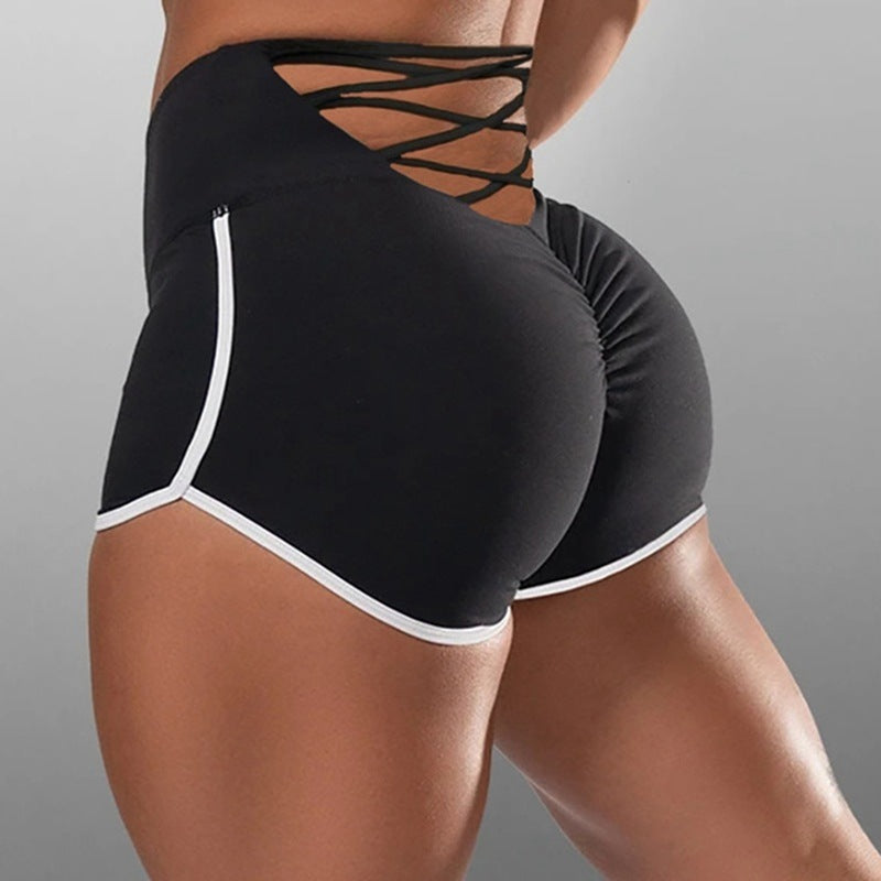 Pure Color Women’s Summer Hip Fitness Yoga Shorts