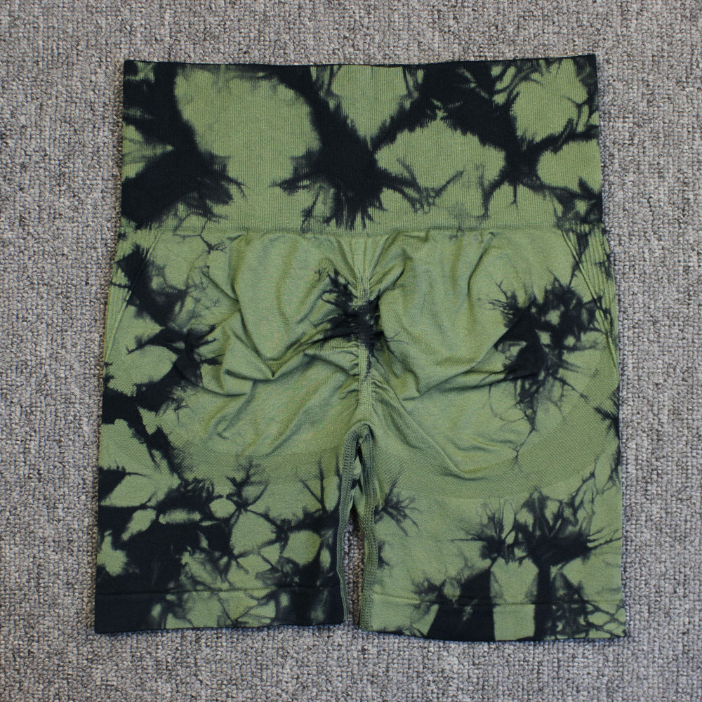 Tie-Dye Printed Yoga Shorts