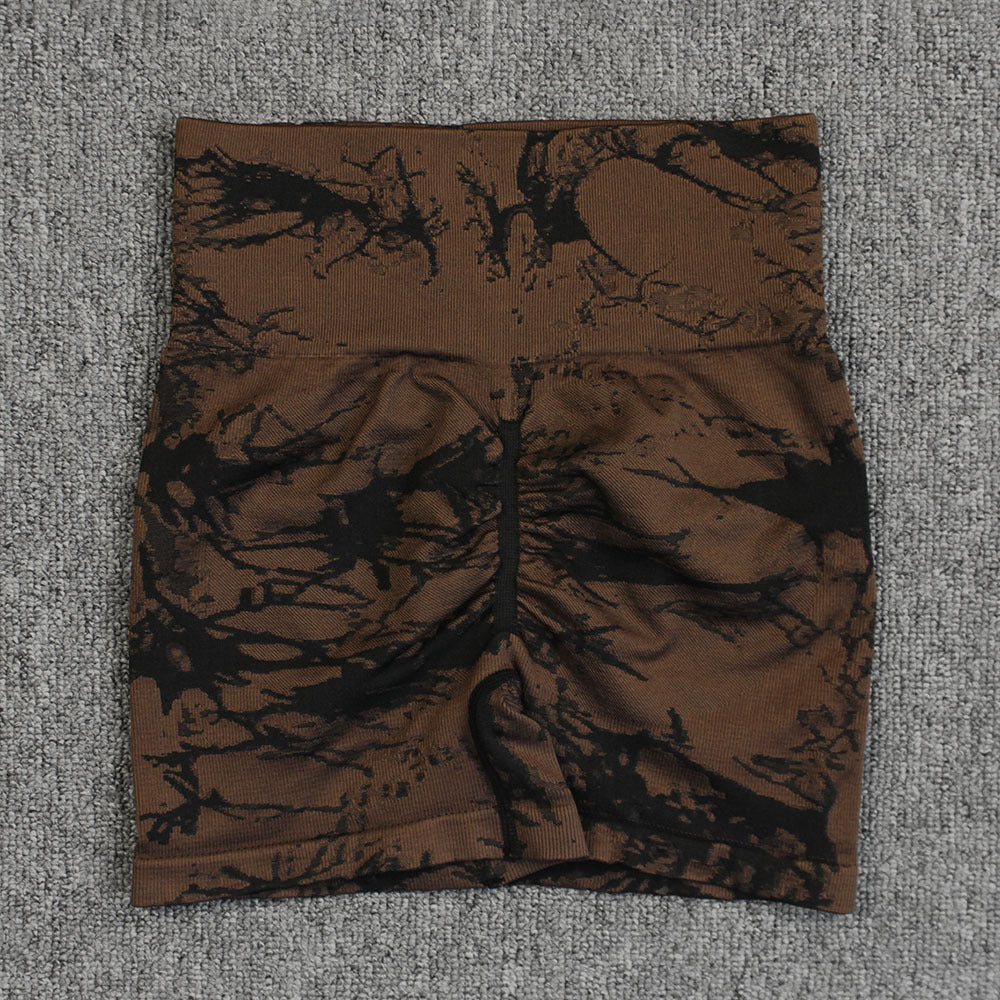 Tie-Dye Printed Yoga Shorts