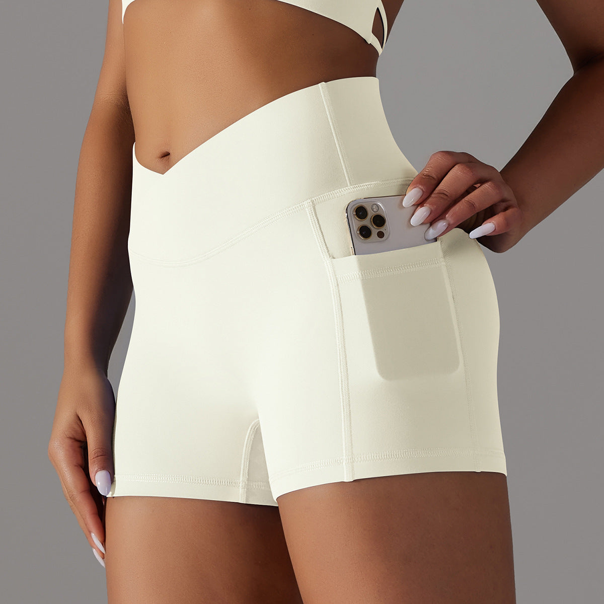 Yoga Shorts with Phone Pocket