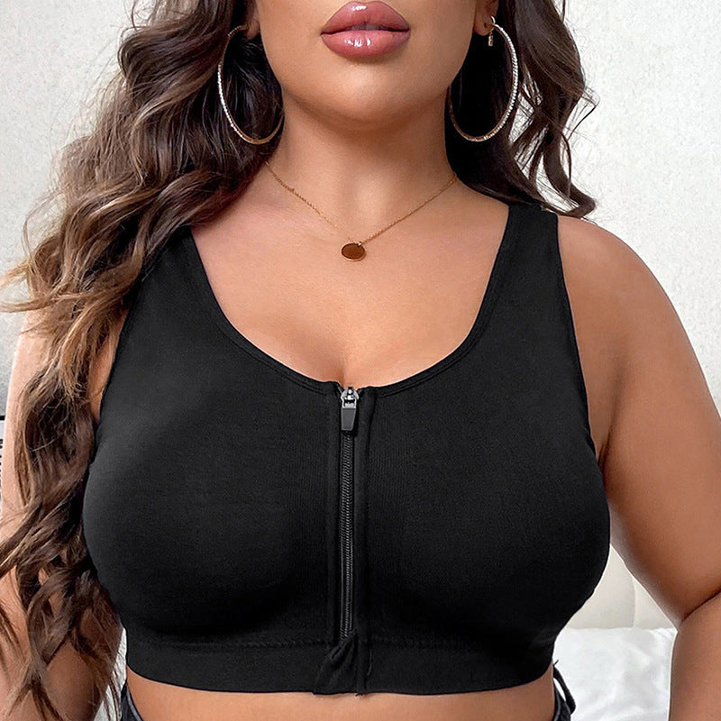 Front Zipper Sports Bra